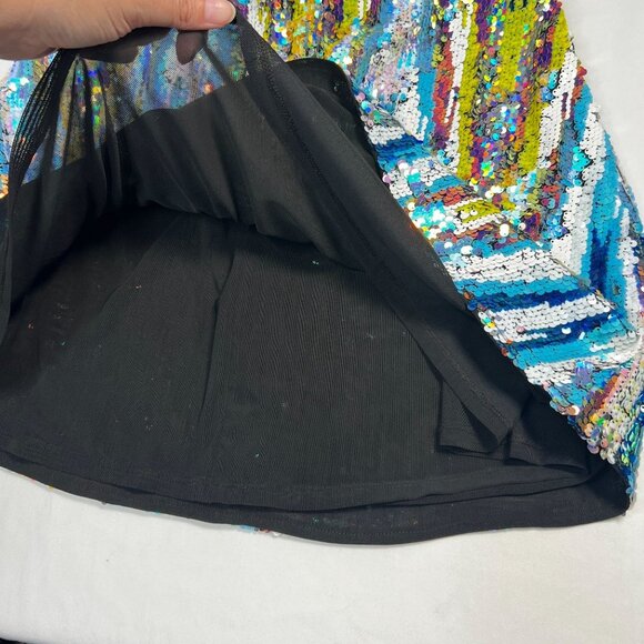 NWT X by NBD Chiquitita Mini Dress Sequin Pastel Multicolor Cocktail Party Large - Picture 14 of 15